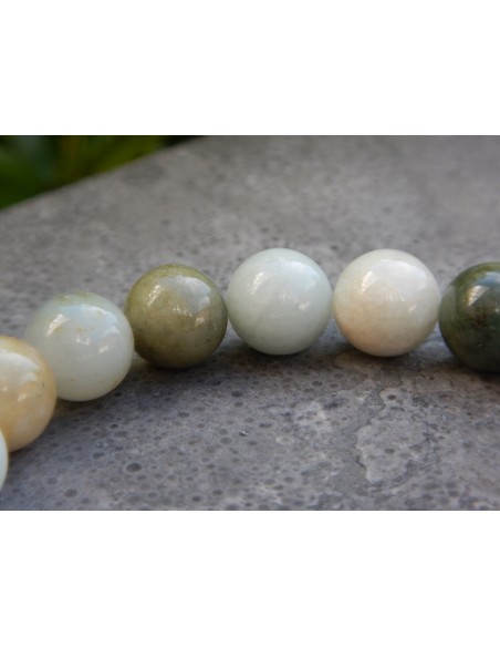 Bracelet en jade de Birmanie, perles de 10 mm
