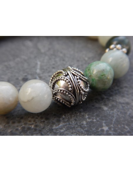 Bracelet en jade de Birmanie, perles de 10 mm