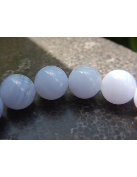 Bracelet en pierres naturelles de calcédoine en perles de 10 mm