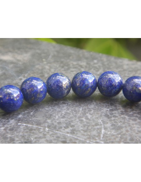 Bracelet homme lapis lazuli, perles 8 mm, tête de bouddha